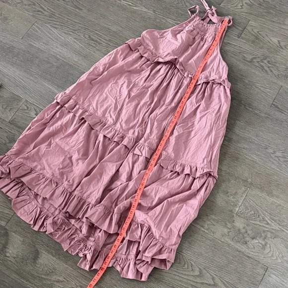 🌼FREE PEOPLE🌼 Anita Dusty Pink Ruffled Maxi Dress, Size S - Picture 6 of 11
